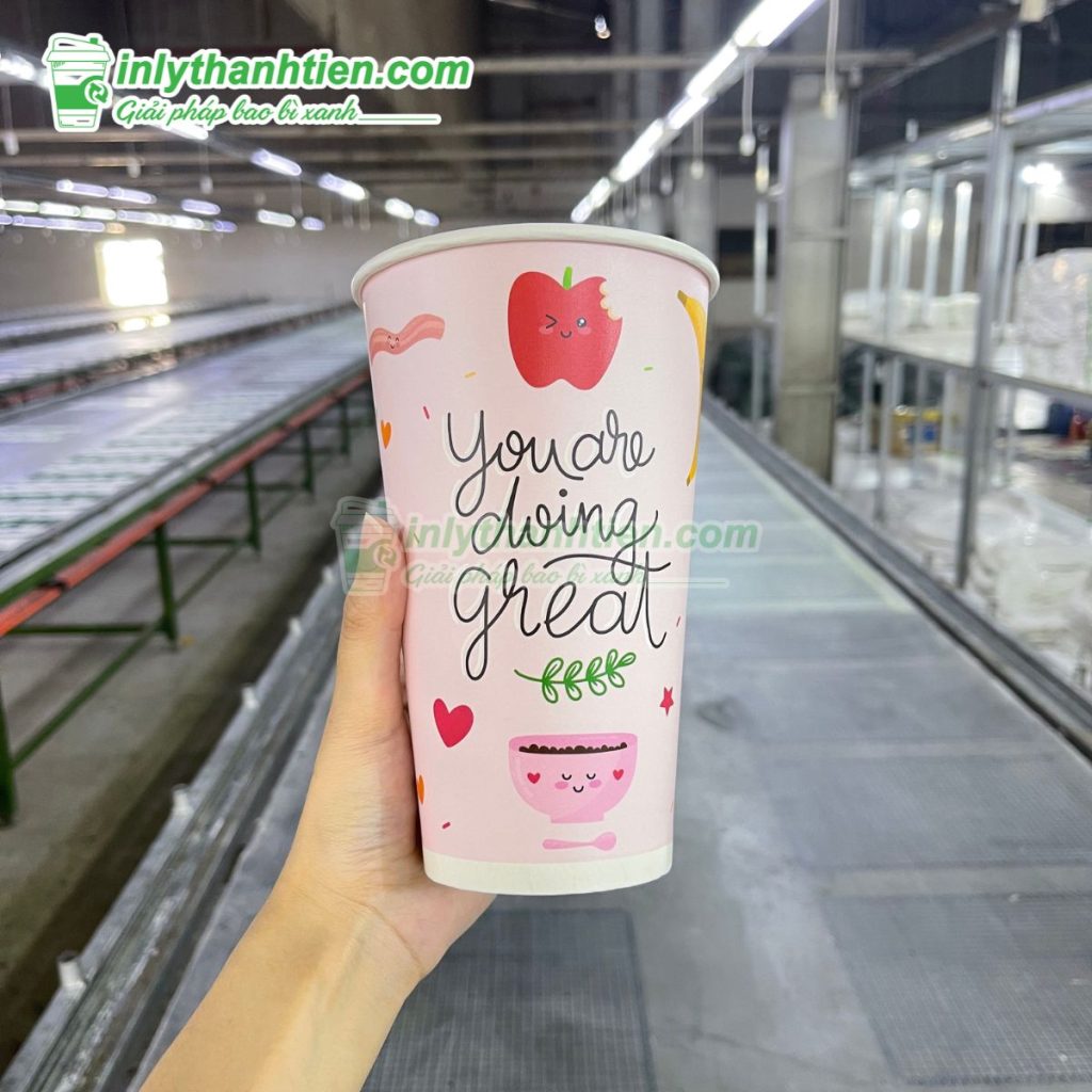 Ly giấy 1000ml kết hợp ống hút giấy