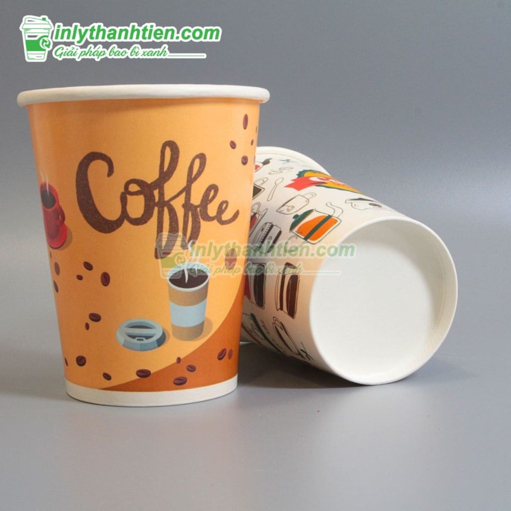 Ly giấy cà phê 10oz với nắp đậy kín, tiện lợi mang đi