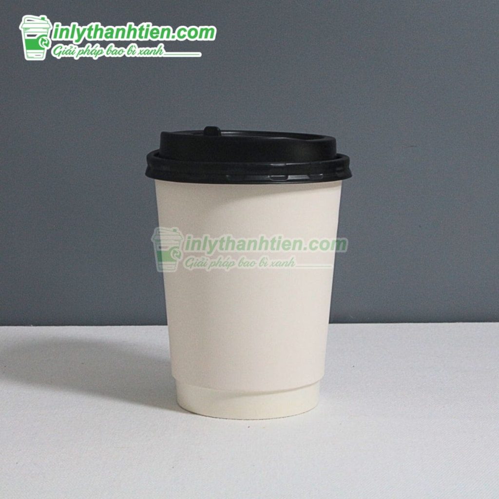Ly 14oz miệng 90mm, đáy 60mm, nắp chống tràn take-away