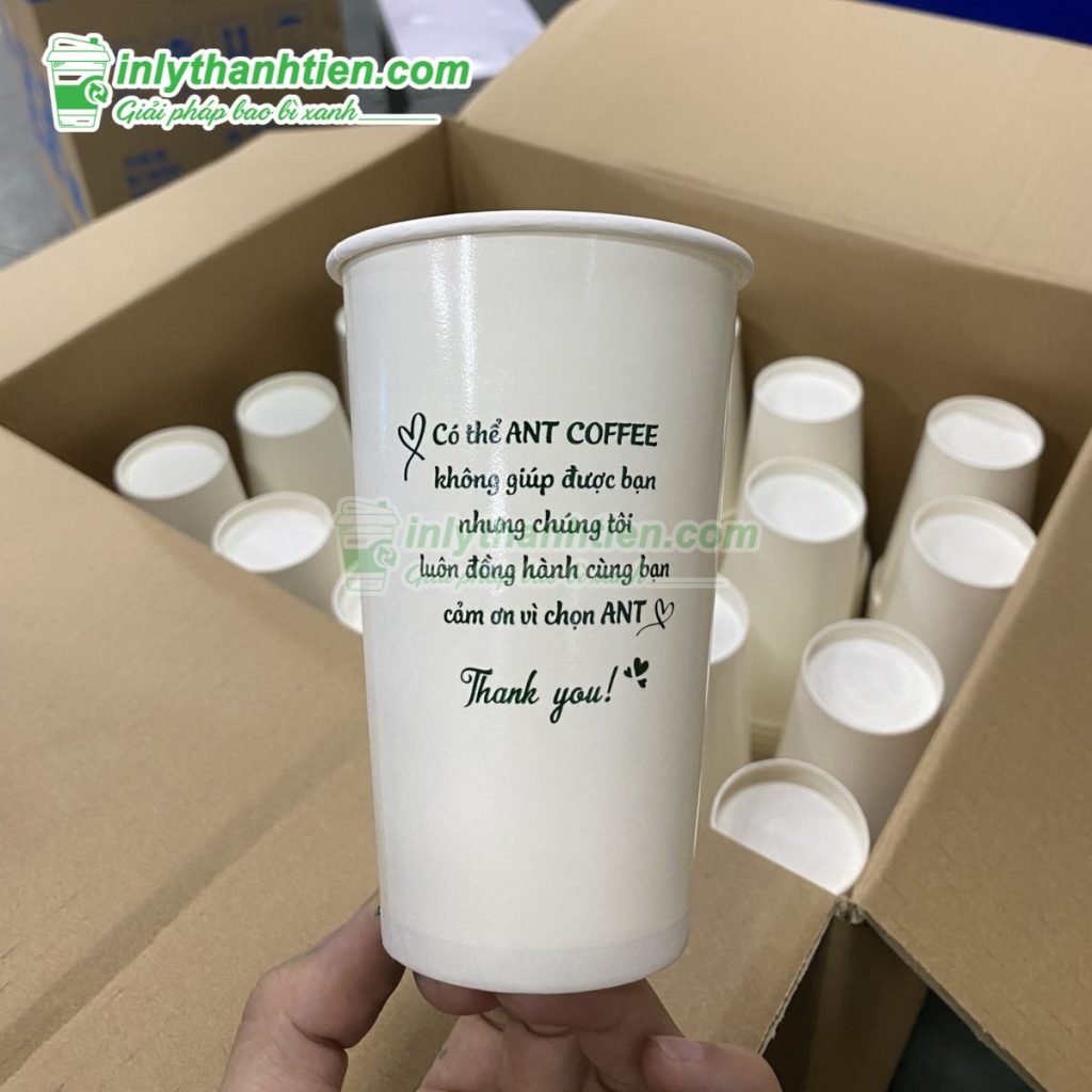 Ly giấy 16oz in logo sự kiện, sắp xếp trên bàn tiệc ngoài trời