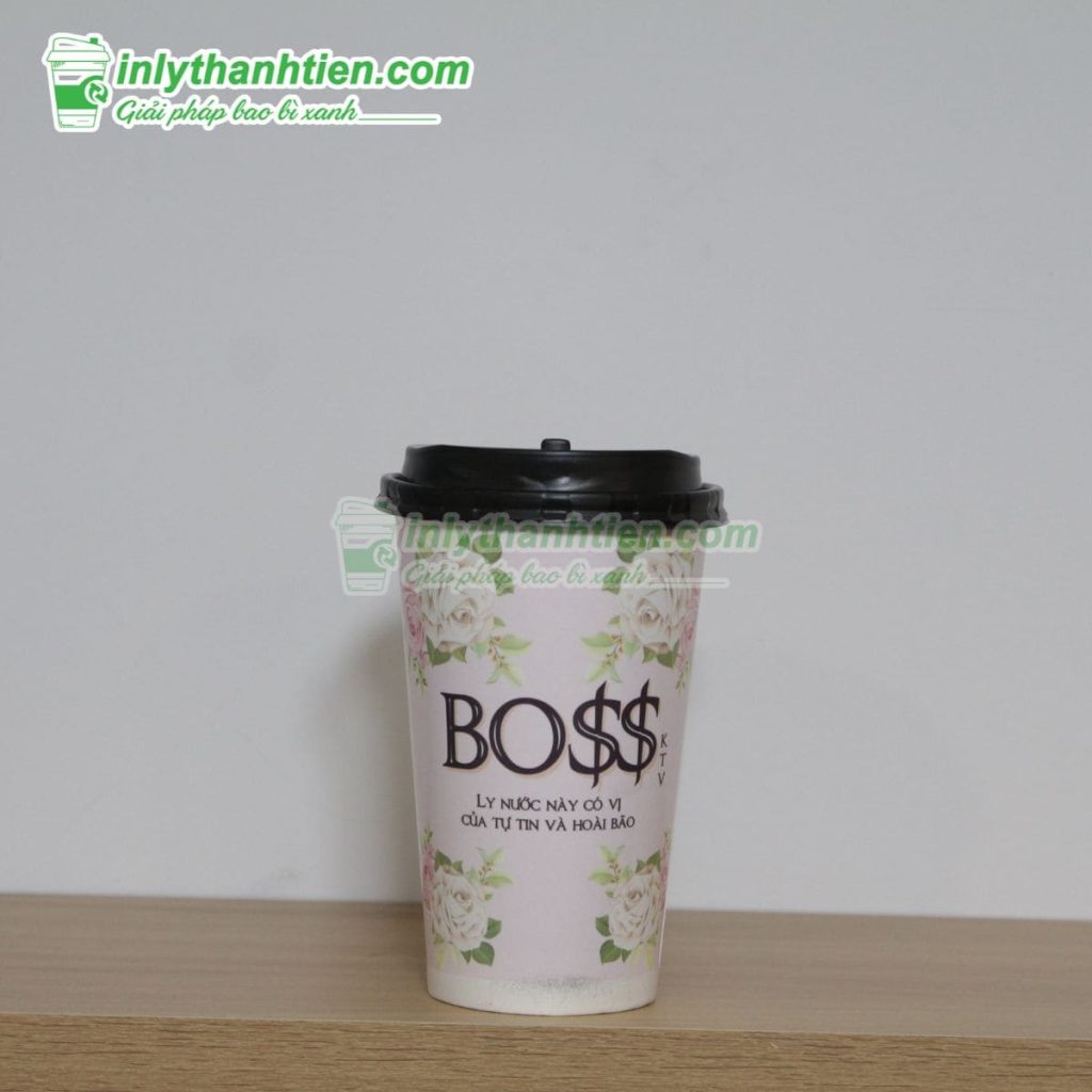 Ly giấy 520ml tại In Ly Thành Tiến, thiết kế tối giản, dễ cầm nắm