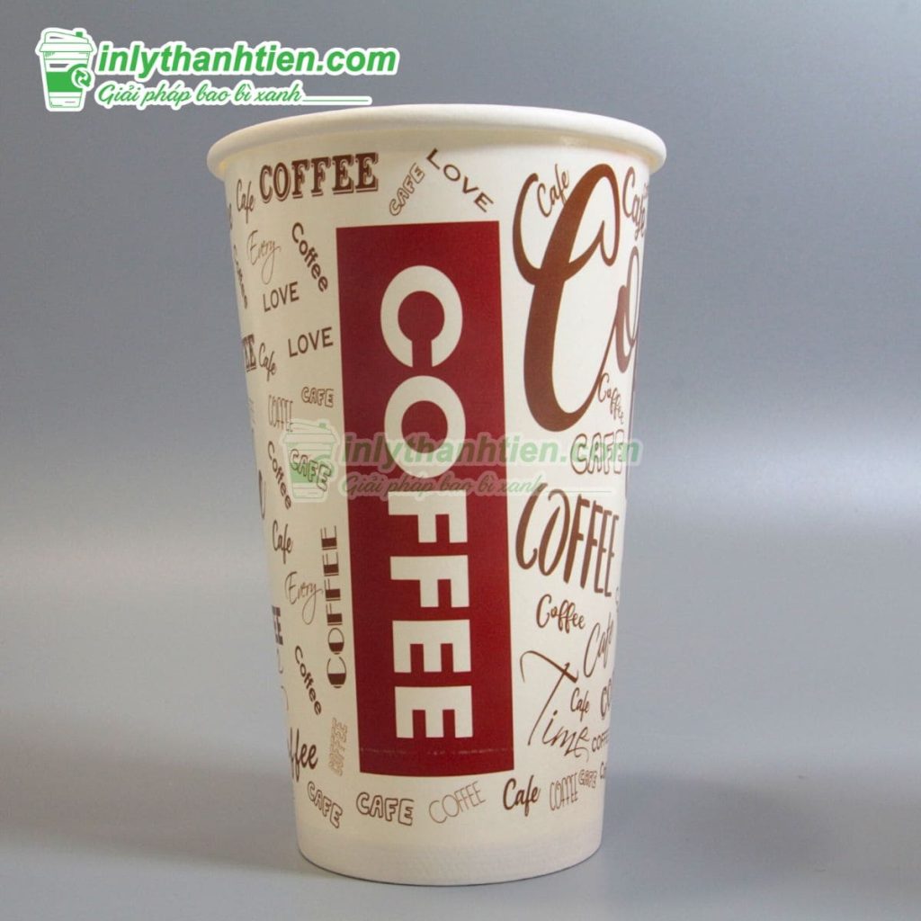 Mẫu ly giấy 520ml in họa tiết hiện đại, phù hợp quán cà phê sang trọng