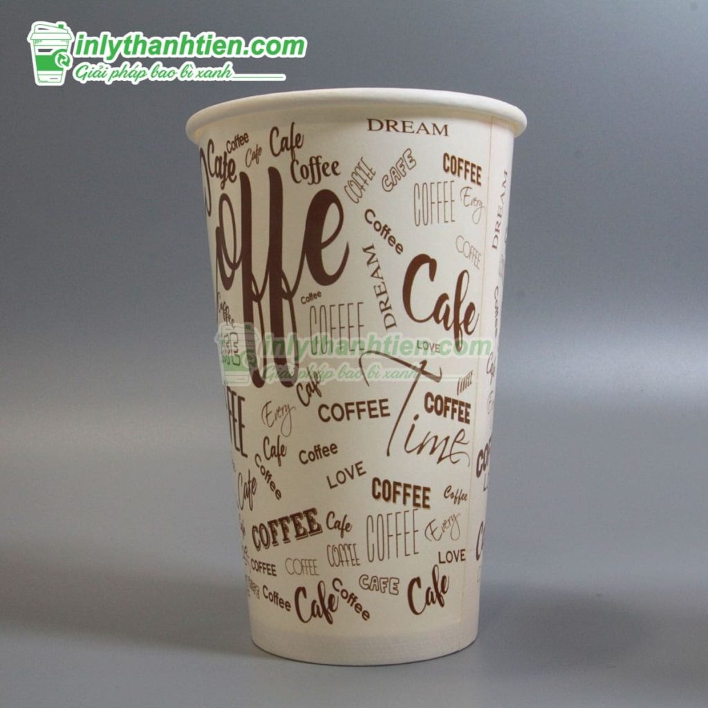 Hình ảnh ly giấy 520ml trắng sữa, dễ tùy chỉnh in ấn theo yêu cầu
