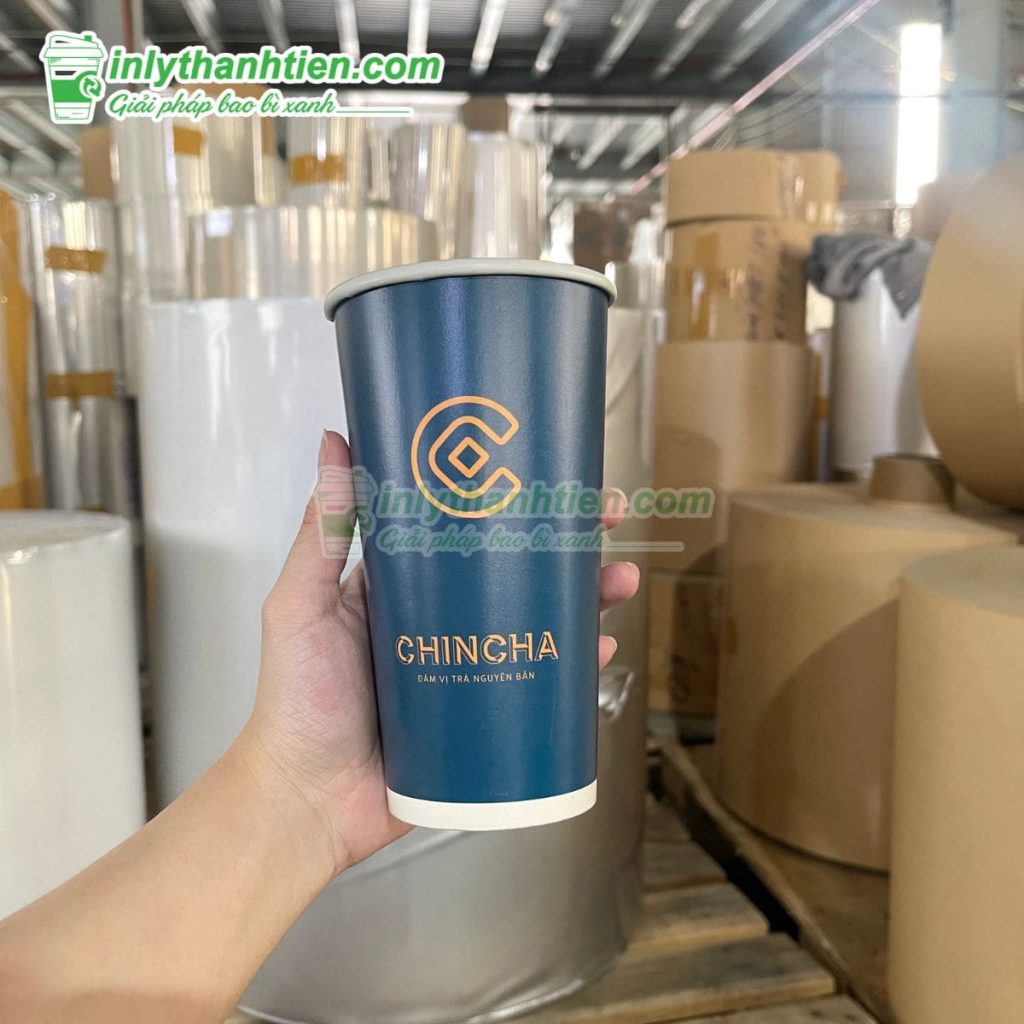 Mẫu ly giấy 18oz in họa tiết trà sữa độc đáo, tăng nhận diện thương hiệu