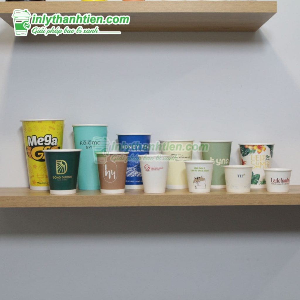 Ly giấy 24oz in logo trà sữa đẹp, thân thiện môi trường.