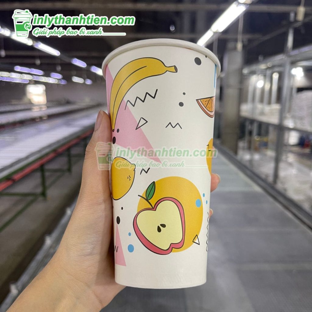 Ly giấy trà sữa 24oz in ấn sắc nét tại In Ly Thành Tiến