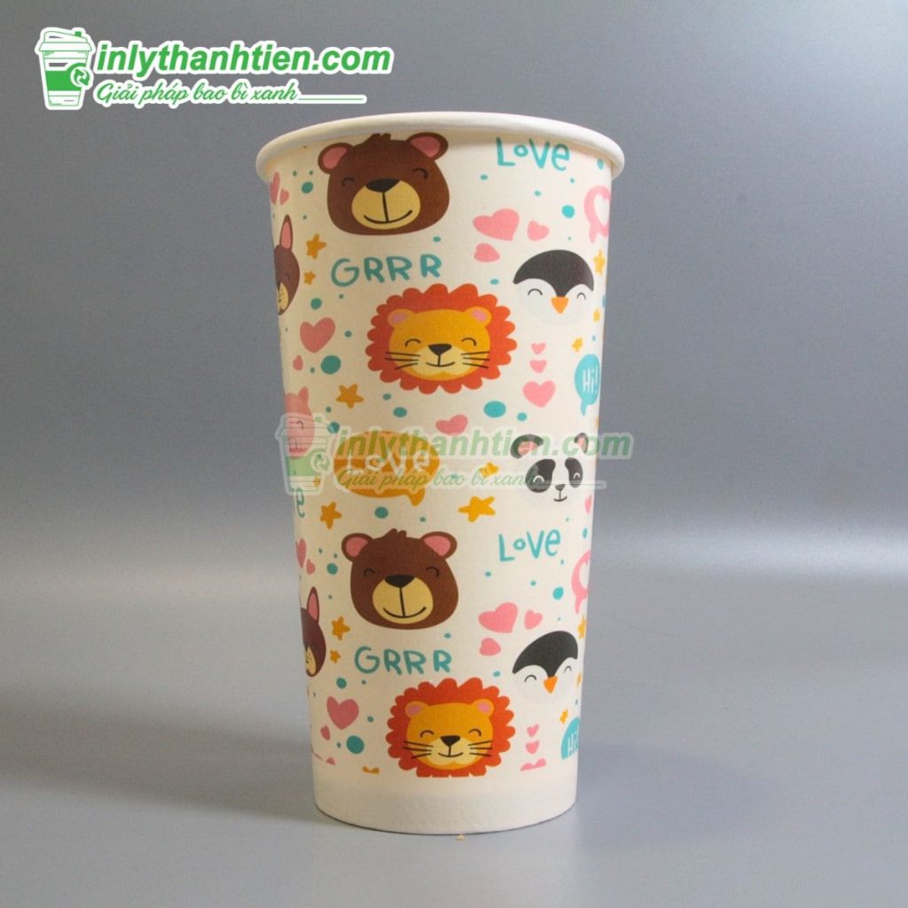 Cốc giấy 700ml in logo quán, tăng tính chuyên nghiệp