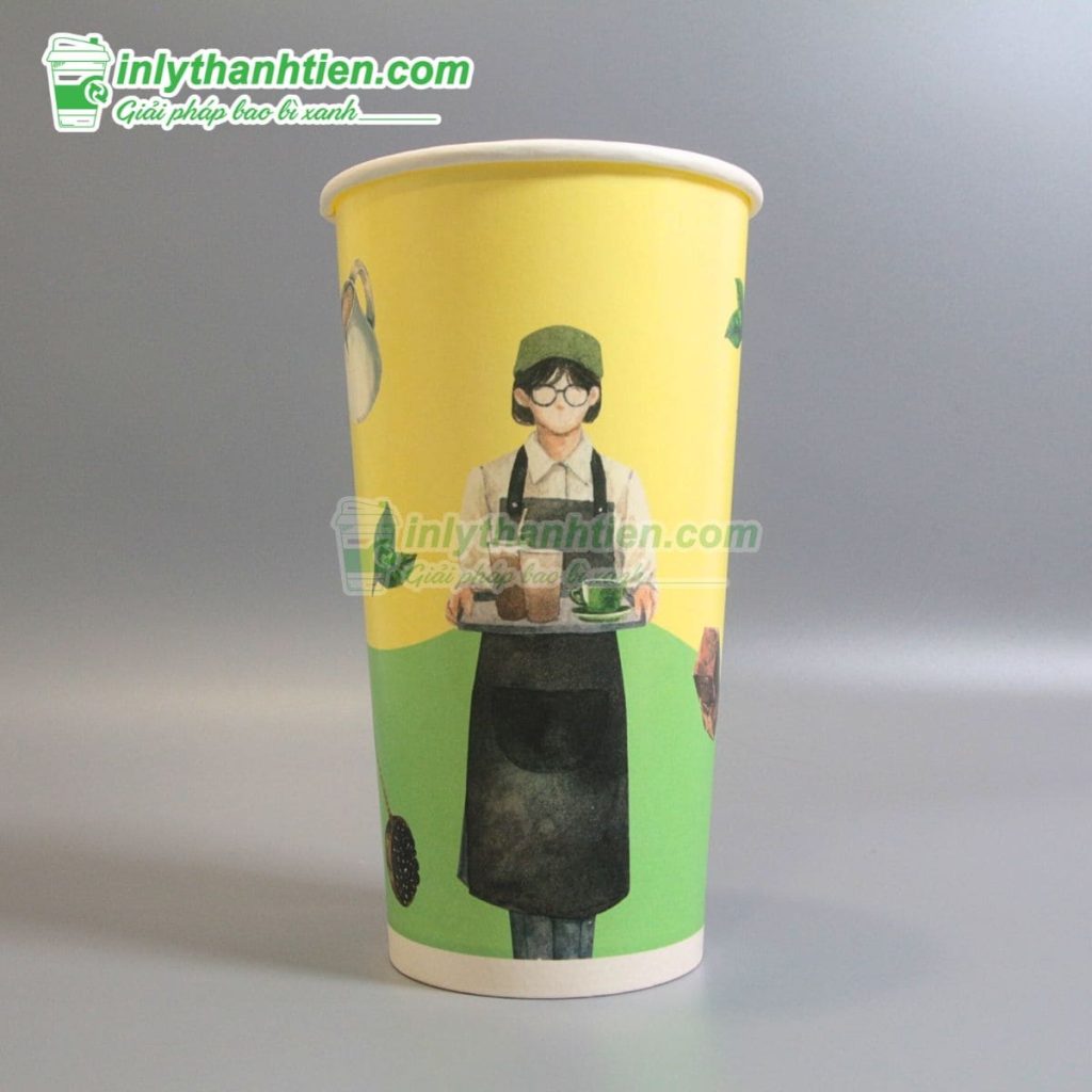 Ly giấy thân thiện môi trường 700ml in hình cà phê độc đáo