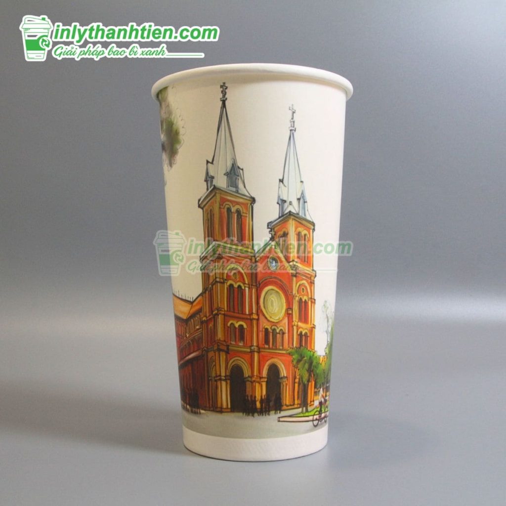 Ly giấy trà sữa 700ml in ấn theo yêu cầu, giao hàng nhanh.