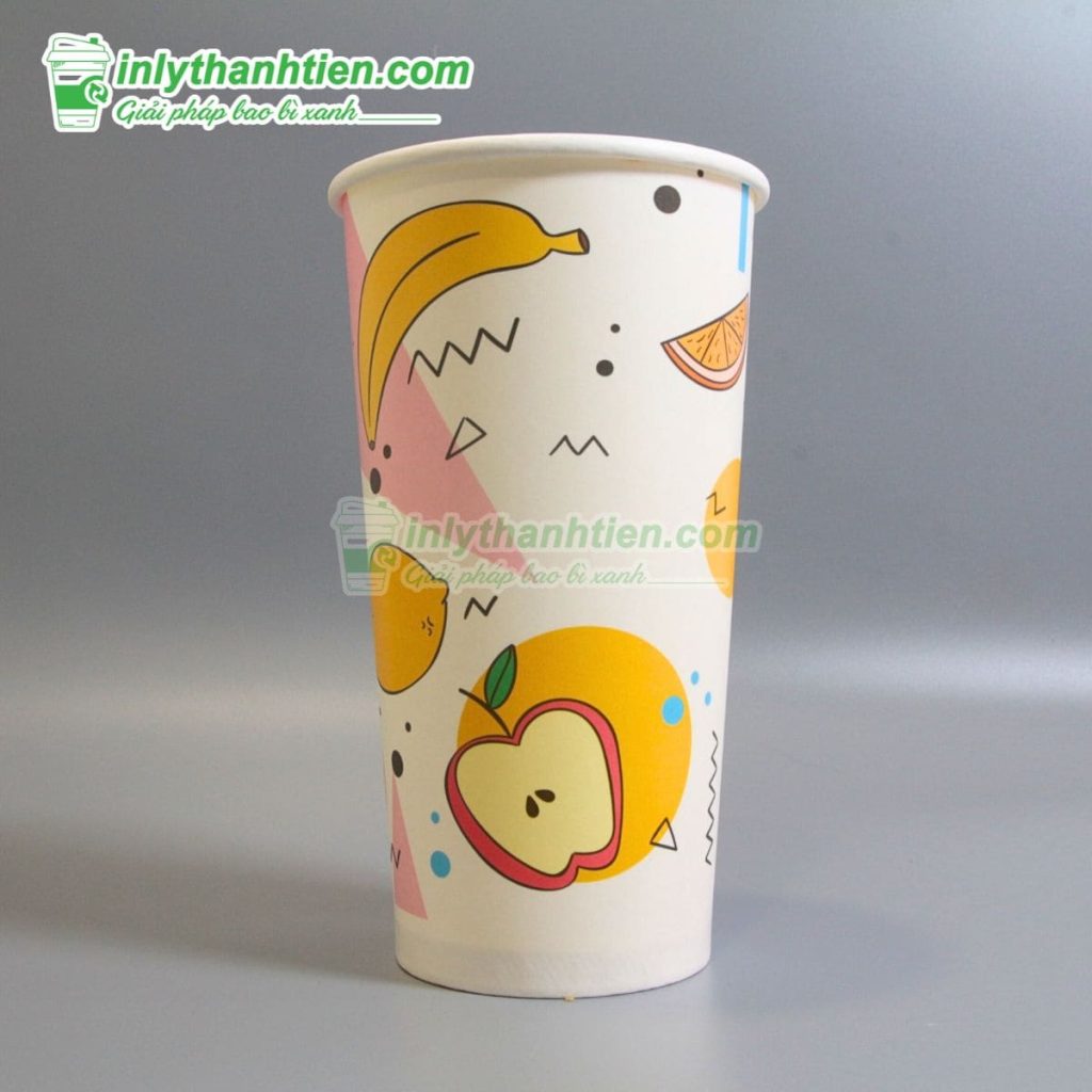 Ly giấy 24oz thiết kế tối giản, lý tưởng cho quán nước ép