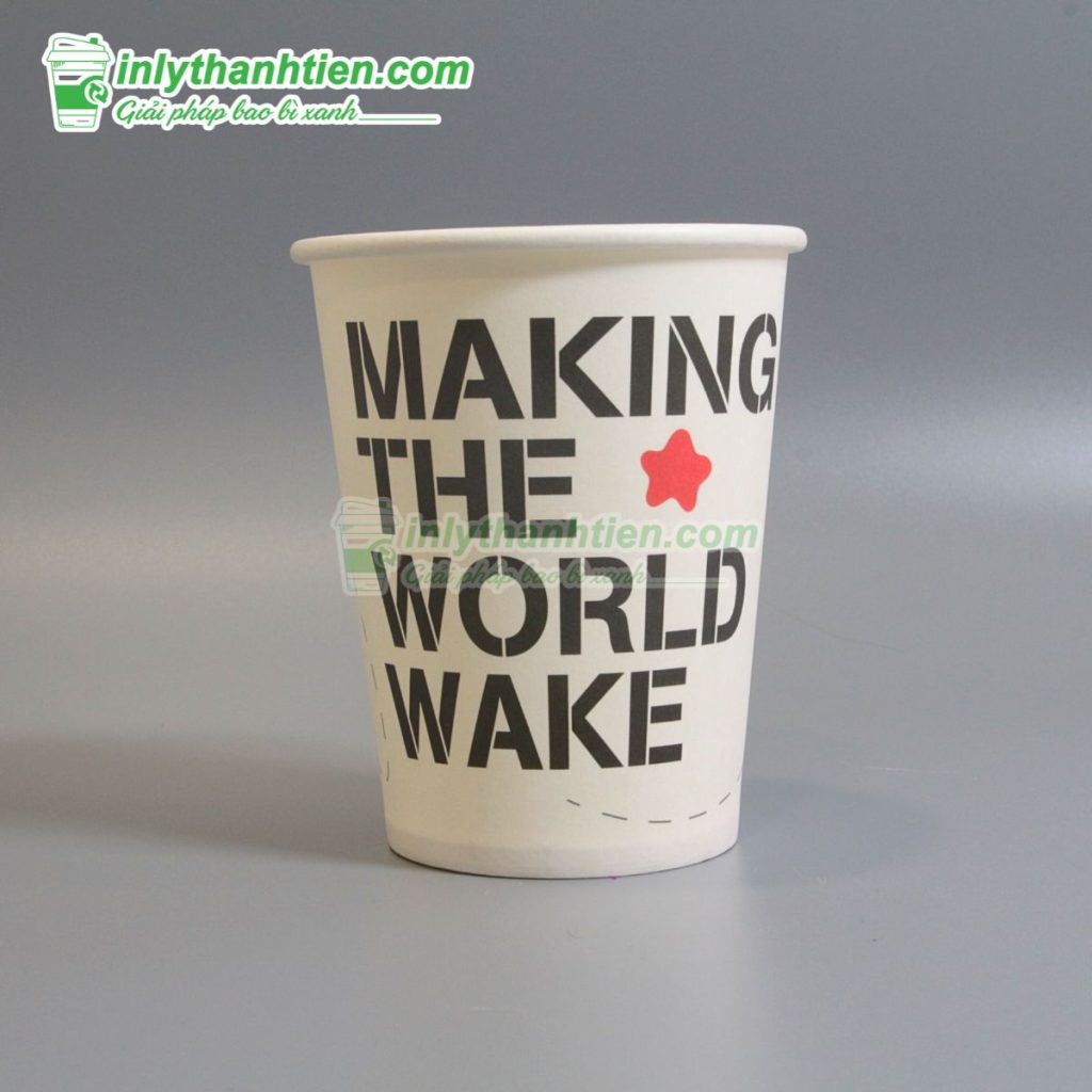 Ly giấy 9oz - 270ml có nắp, tiện lợi take-away, in thương hiệu