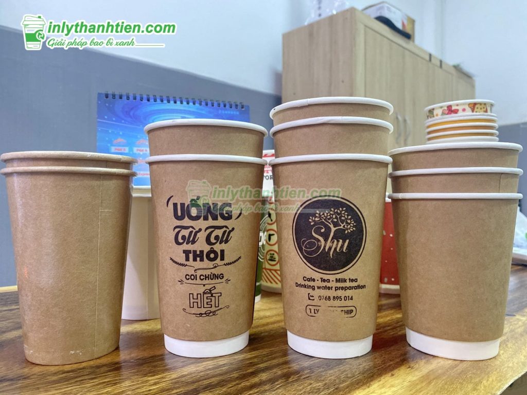 Ly giấy cafe 16oz in logo thương hiệu tại In Ly Thành Tiến