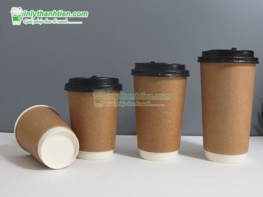 ly giấy đựng cafe kraft nâu
