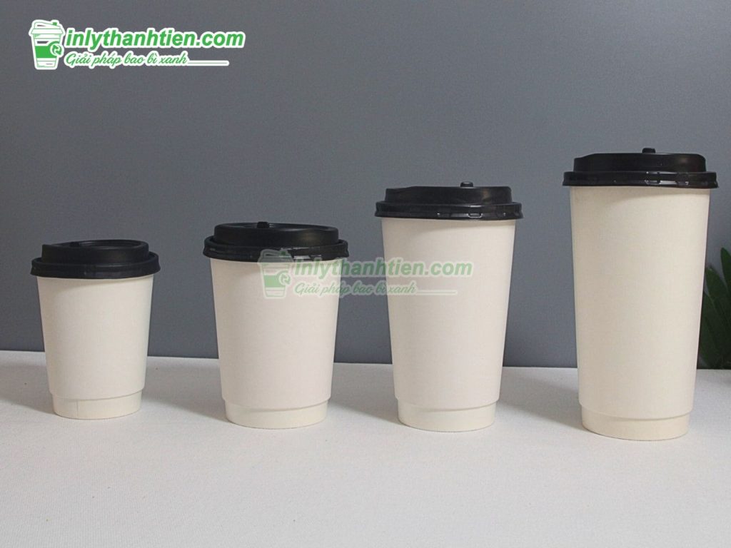 ly giấy đựng cafe trắng