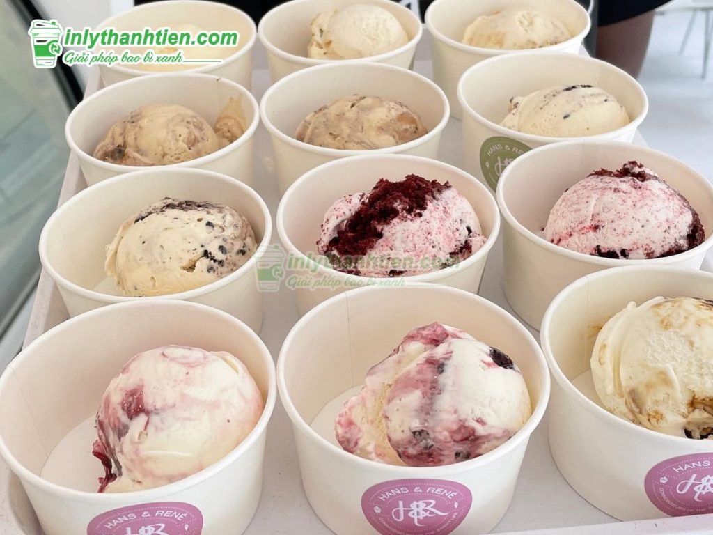 Ly giấy đựng kem in ấn đẹp