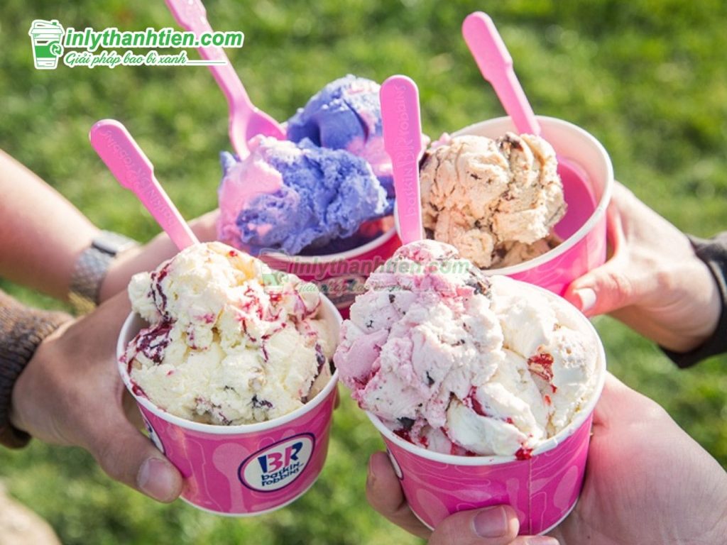 Ly giấy đựng kem họa tiết đẹp