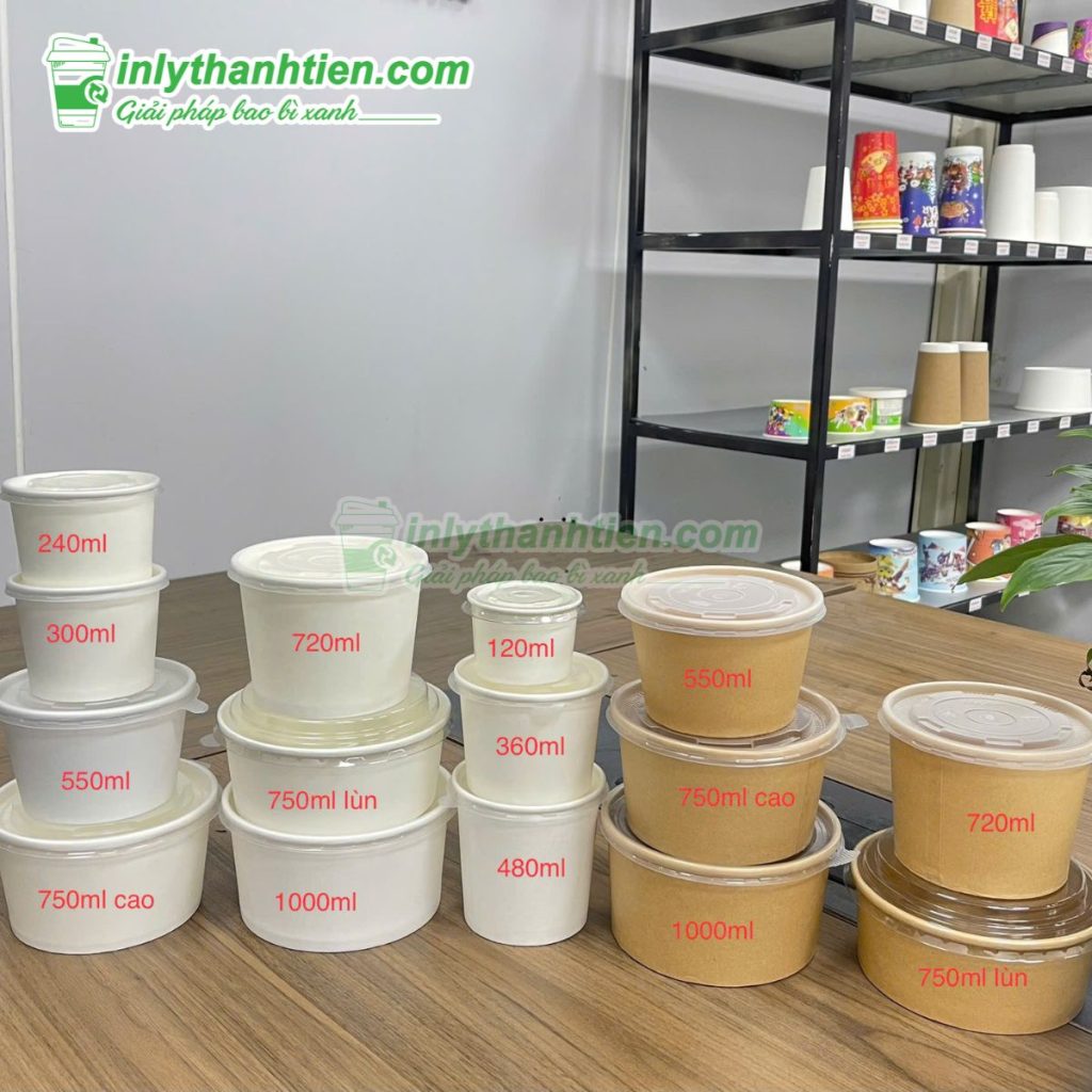 Tô giấy 240ml đầy đủ kích thước