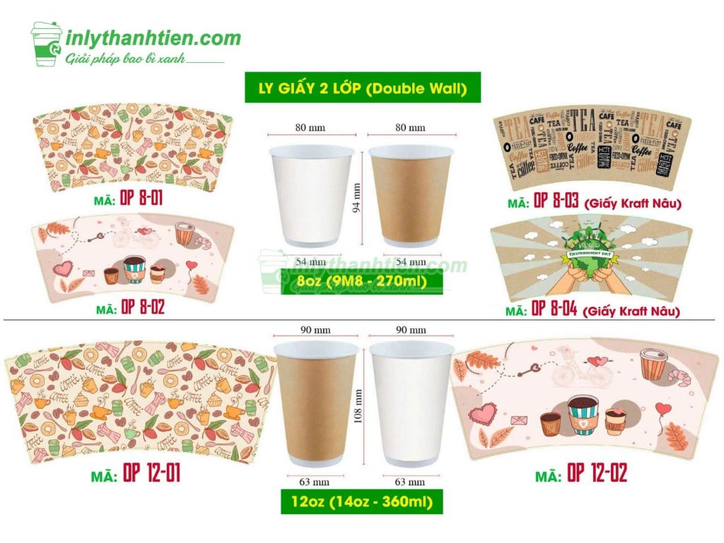 Cấu tạo, kích thước ly giấy