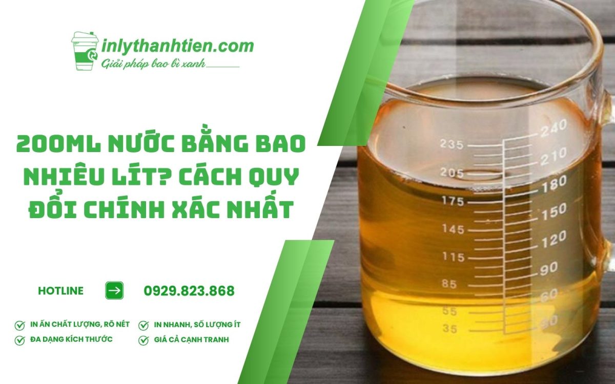 200ml nước bằng bao nhiêu lít