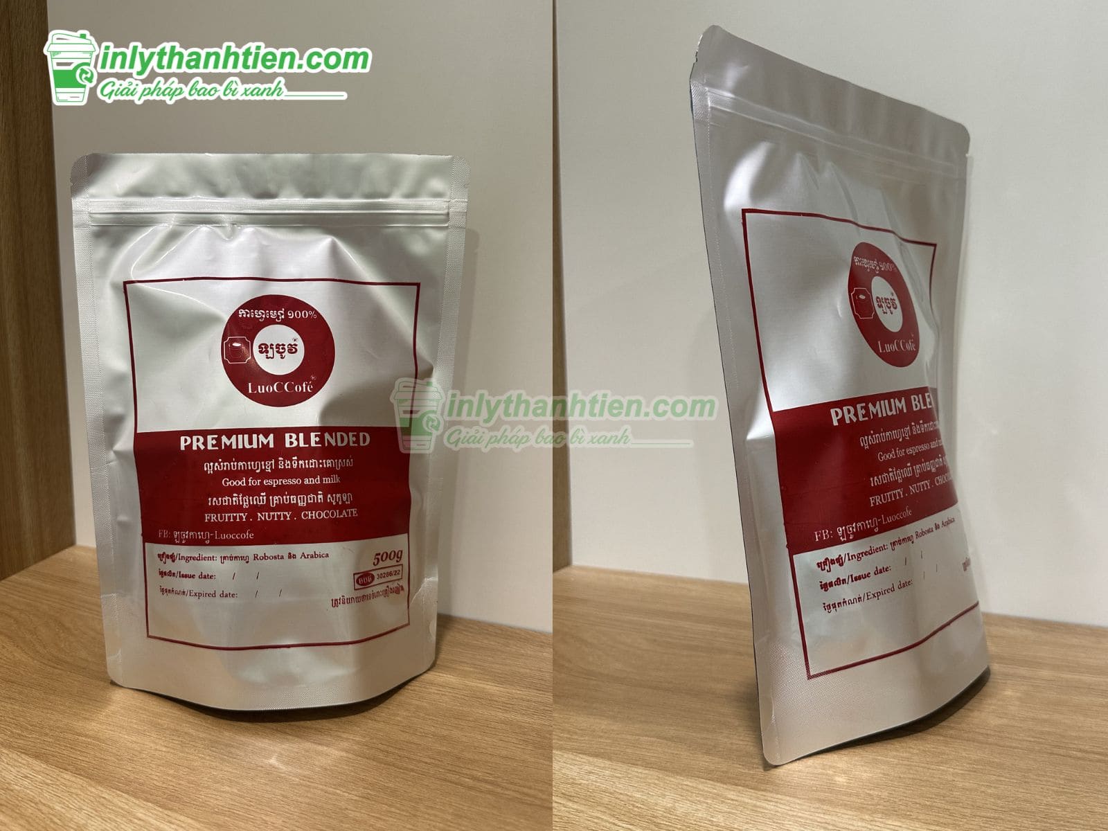Túi zip bạc in hình