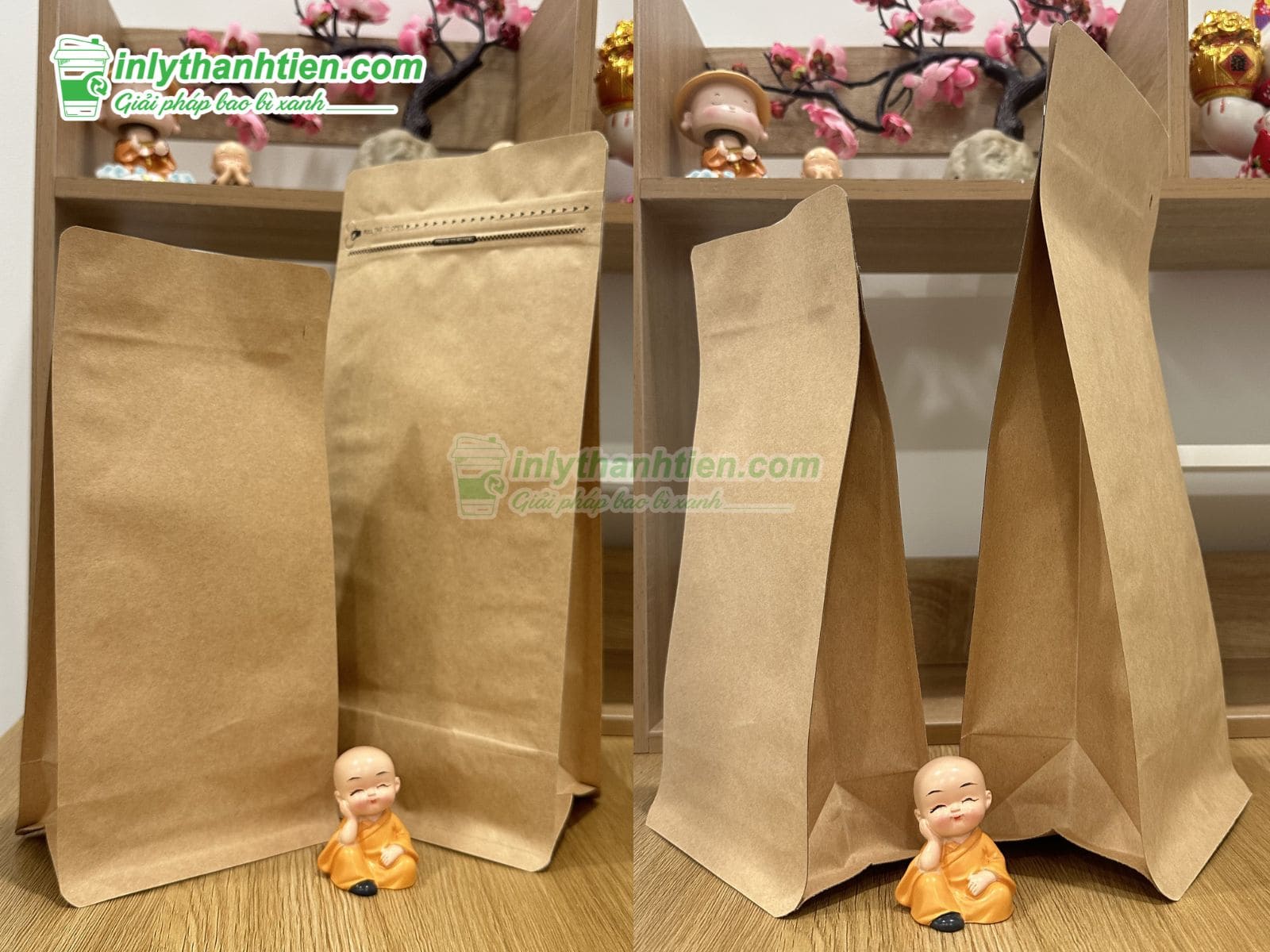 Túi zip 2 mặt giấy kraft