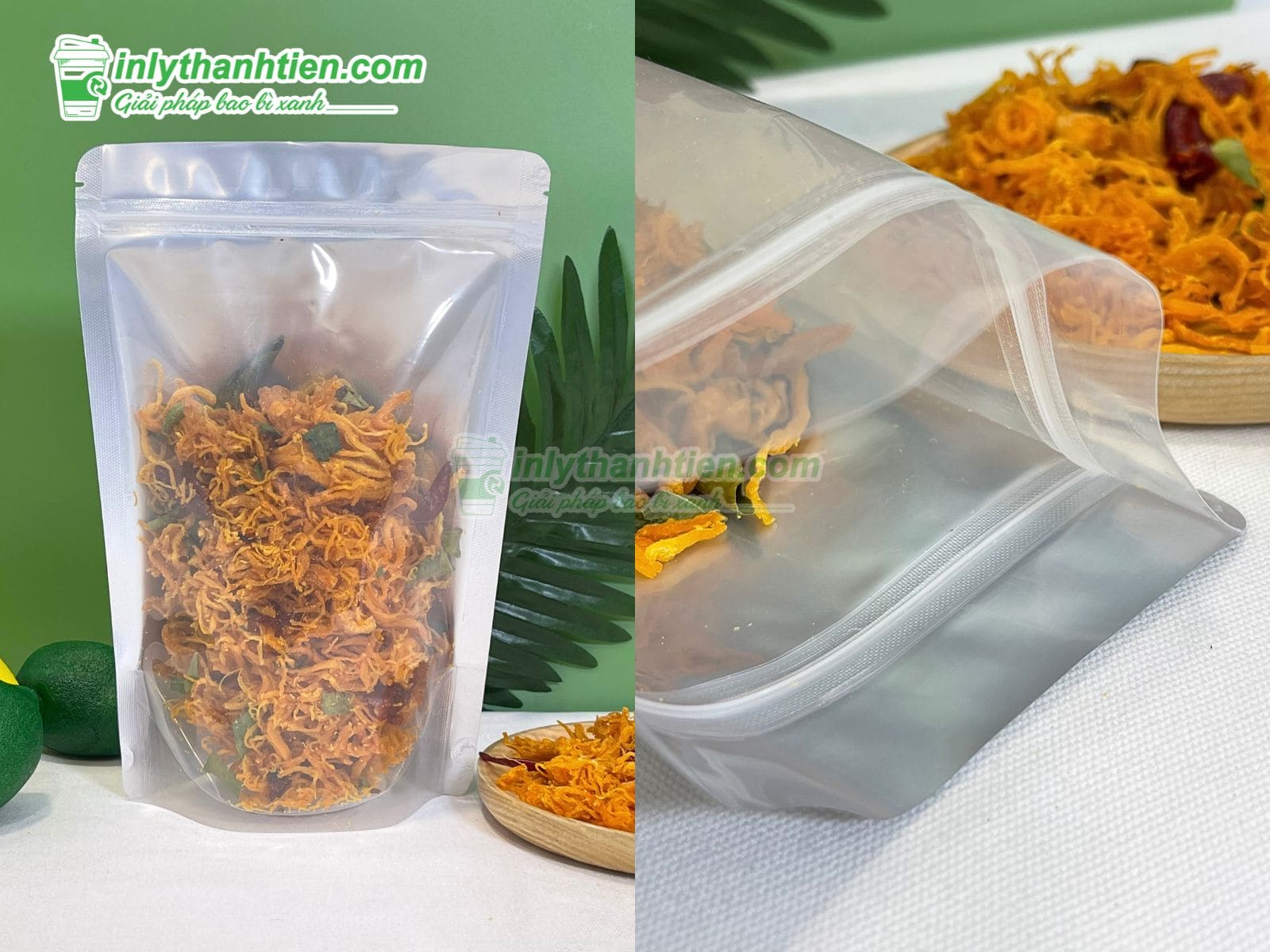 Túi zip bạc đựng khô gà