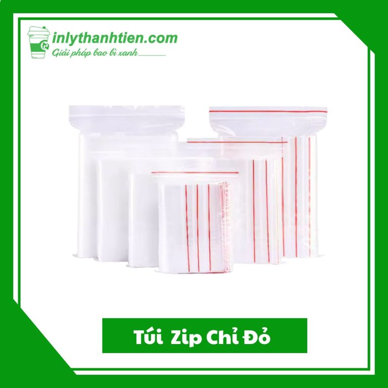 Túi zip chỉ đỏ