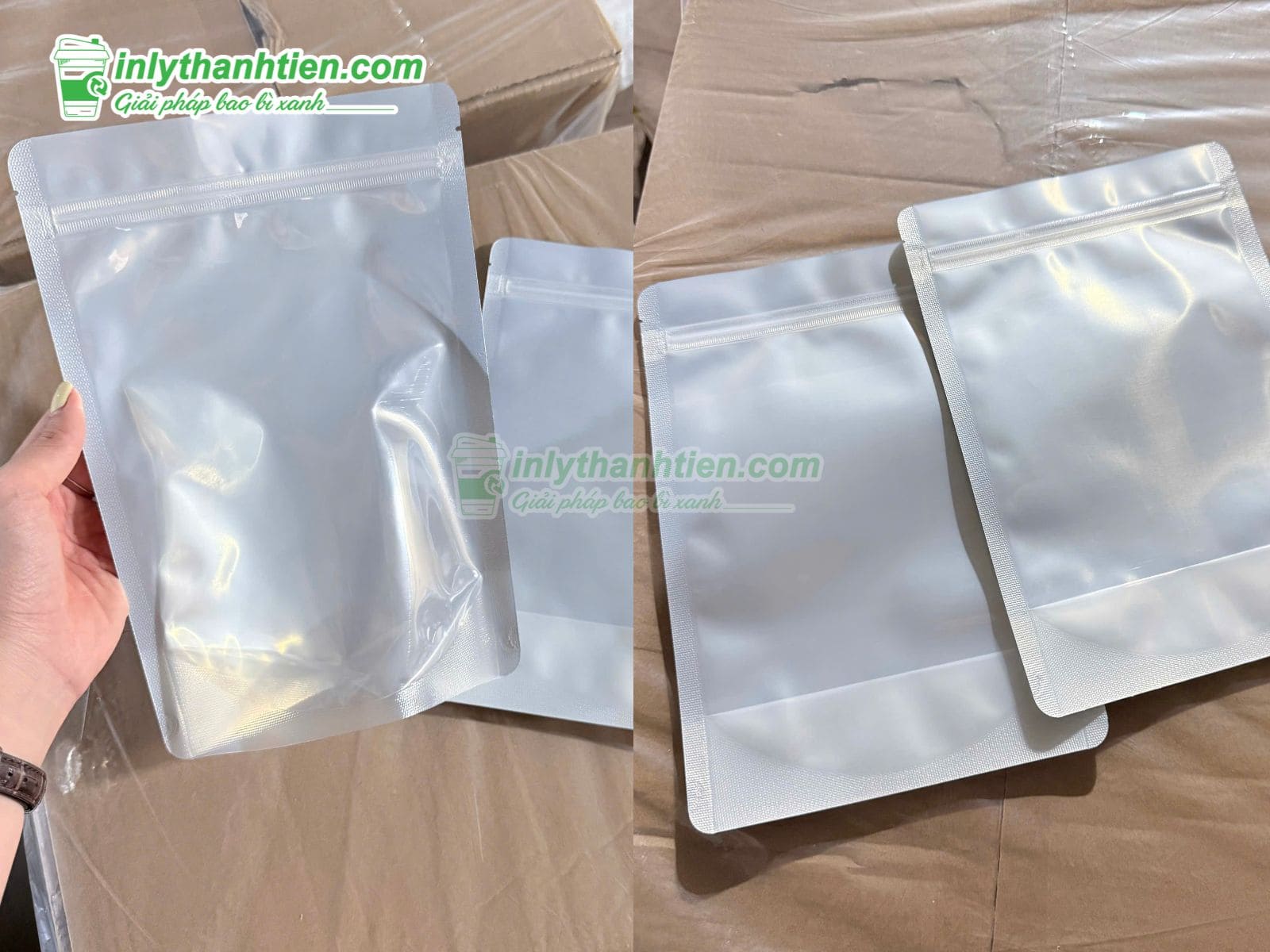 Túi zip ghép đáy đứng
