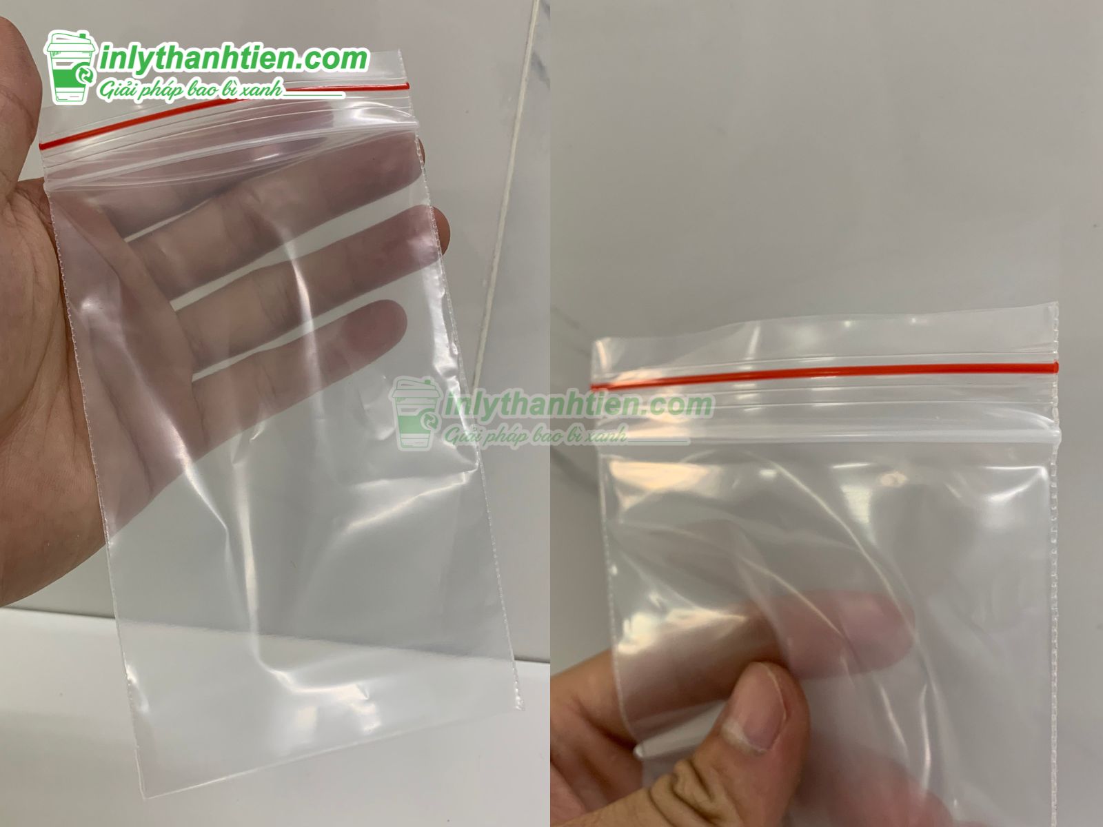 Cấu tạo chi tiết về túi zip chỉ đỏ