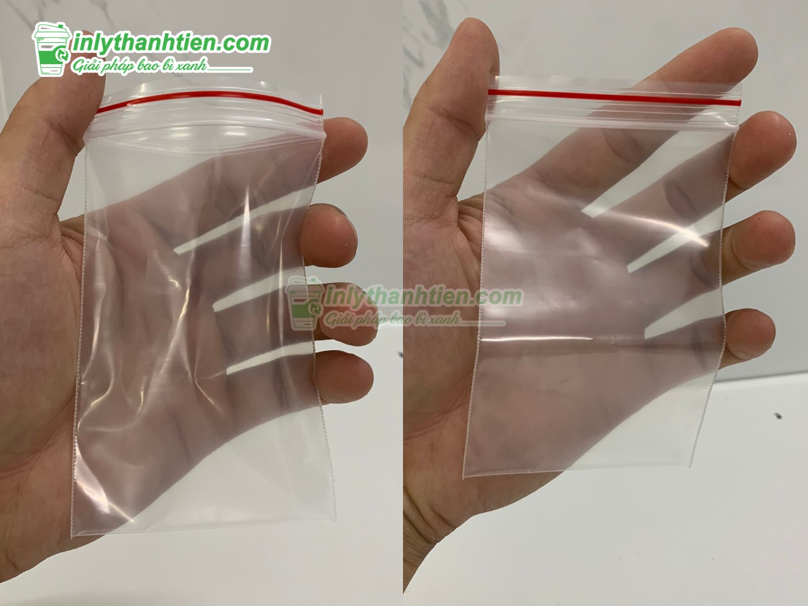 Túi zip viền đỏ