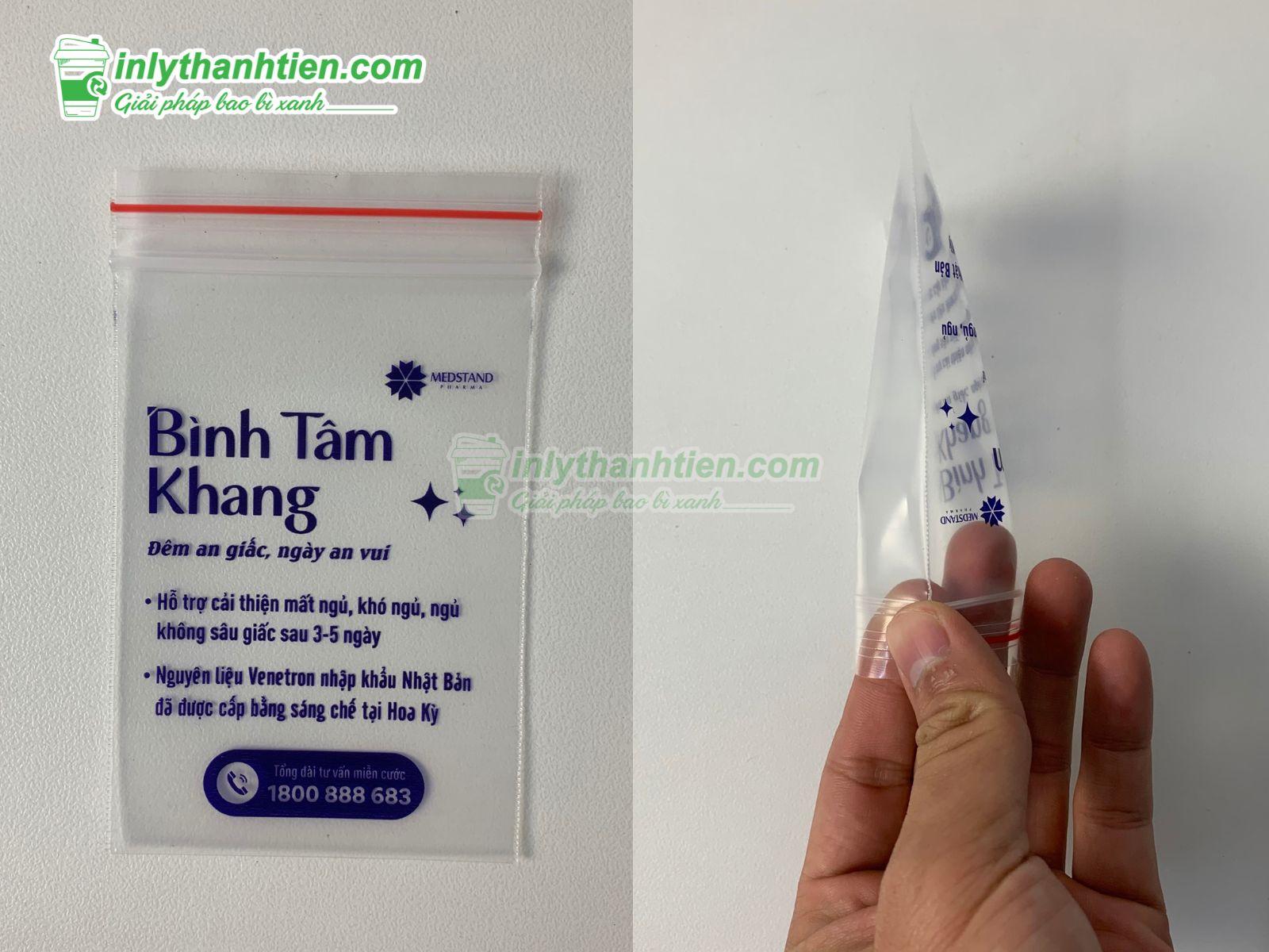 Túi zipper chỉ đỏ đựng thuốc